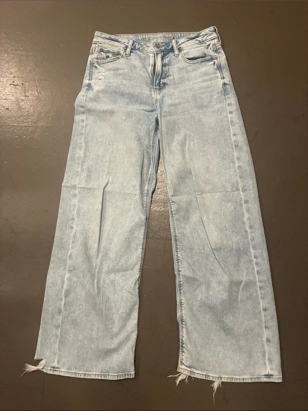 American Eagle Super High Rise Baggy Wide Leg Jeans Size 4 Regualr